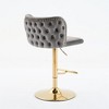 Bar Stools, Set of 2 Bar Chairs, Height Adjustable Swivel Barstools, Armless Kitchen Counter Height Bar Stools with Gold-Plating Base,Tufted Backrest - 4 of 4
