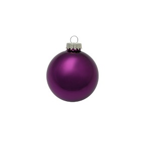 Northlight Petite Shiny Finish Glass Christmas Ball Ornaments - 1.25" (30mm) - Purple - 40ct - 1 of 3