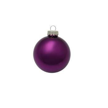 Northlight Shiny Finish Glass Christmas Ball Ornaments - 1.25" (30mm) - Purple - 40ct