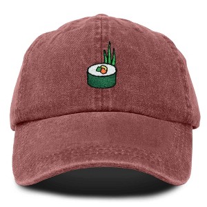 Dalix Sushi Roll Embroidered Maki Cotton Dad Hat Baseball Cap Adjustable Womens - 1 of 4