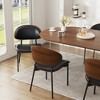 Faux Leather Dining Chair Set of 2, Brown & Black - 3 of 4