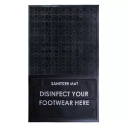 Raj 3' x 5' Layered Rubber Sanitized Doormat Black