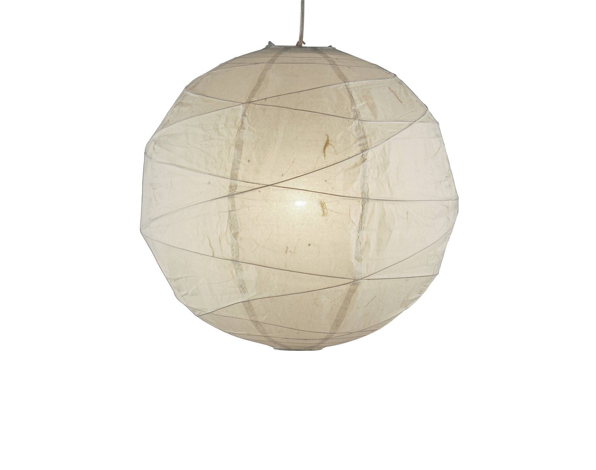 Orb Medium Pendant Natural - Adesso: Rice Paper Shade, 15-Foot Cord, ETL Listed