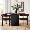 5-Piece Round Dining Table Set, Modern Pedestal Table and Upholstered Fabric Dining Chairs with Metal Legs, Kitchen Dining Set for 4-Maison Boucle - 2 of 4