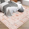 8x10 Pink Floral Medallion Area Rug, Washable Boho Print Low-Pile Carpet, Non-Slip Soft Accent Rug for Living Room, Bedroom, Office - 4 of 4