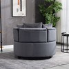CAVINAS Chesterfield Single Sofa Chair, Modern Velvet Upholstered Accent Chair with 3 Pillows, Classical Barrel Chair Couch for Living Room - 2 of 4