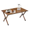 SKRAN Set of 1 Folding Outdoor Table,Lightweight Aluminum Roll-up Rectangular Table for Indoor, Outdoor Camping, Picnics,Backyard and Patio, Brown - 4 of 4