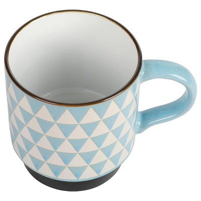 Primevalley Blue and White Ceramic Stackable Mug Set
