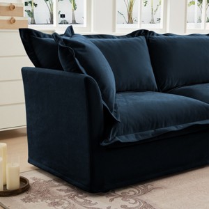 Modern Chenille Fabric Single Sofa With 1 Big Back Cushion And 2 Big Pillows,Single Couch,Slipcovered Chair-Maison Boucle - 1 of 4