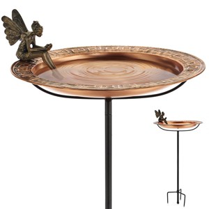Good Directions 33" Greek Copper Fairy Bird Bath & Garden Pole - Copper - 1 of 4