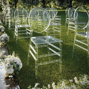 Techni Home Stackable Ghost Style Clear Acrylic Event Chairs – Set of 4 - 1 of 4