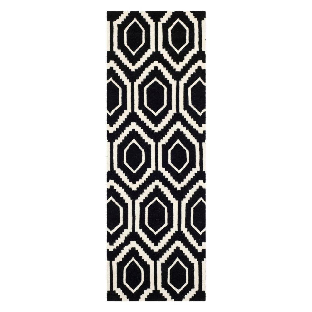  Geometric Tufted Runner Black/Ivory