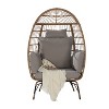 Wicker Egg Chair,Rattan Egg Chair Indoor Outdoor,Oversized Large Egg Chairs 600lbs with Cushion and Pillow for Porch - 4 of 4