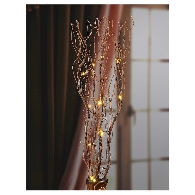 Lightshare 36" 16 LED Natural Twig Branch Light for Home Decoration, Battery Powered Gold/Brown