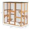 Outdoor Cat House Big Catio Wooden Feral Cat Shelter Enclosure with Large Spacious Interior, 6 High Ledges, Weather Protection Asphalt Roof, 71" L - 3 of 4
