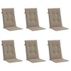 vidaXL Highback Chair Cushion Set of 6 Taupe Polyester, Foam fibre - 3 of 4