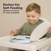 3-Pack Prep Suction Plates with Lids, 100% Silicone Baby Plates with Lid, BPA-Free Kids Divided Toddler Plates - 4 of 4