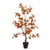 Autumn Eucalyptus Artificial Tree, Long Orange Artificial Plant Faux Eucalyptus Stems for Fall Decorations - 4 of 4