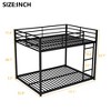 ALEXOUN Low Metal Bunk Bed Frame for Kids,with Built-in Ladder,High Guardrail,Metal Slats,No Boxspring Required,for Small Spaces - 3 of 4