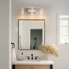 DORESshop 18 in. 9W 3-Light Brushed Nickel Integrated LED Vanity Light with Glass Shade, 3000/4000/6000K - 3 of 4