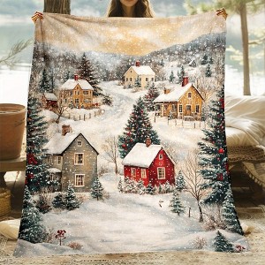 Lomsoe Christmas Winter-Themed Flannel Throw Blanket - Soft, Lightweight Perfect Gift for Family & Friends Christmas Gift. - 1 of 4