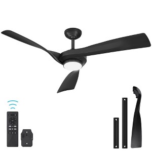 52" Ceiling Fan With Lights Remote Control 3CCT Dimmable 7 Speeds Reversible Noiseless Modern Dc Motor Ceiling Fan for Kitchen, Living Room - 1 of 4