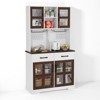 Gymojoy Kitchen Pantry Cabinet with Wine Glass Holder Microwave Stand Shelves for Dinning Room - 4 of 4