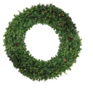 Northlight 72" Prelit  Red Pine Commercial Artificial Christmas Wreath - Clear Lights - 1 of 2