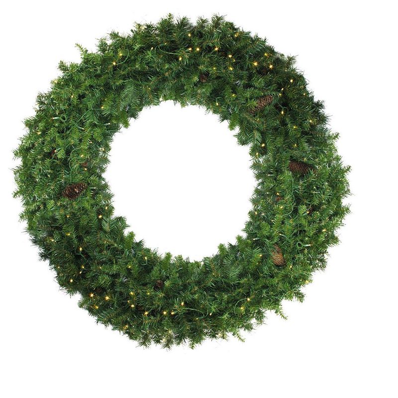 Northlight 72" Prelit  Red Pine Commercial Artificial Christmas Wreath - Clear Lights, 1 of 5