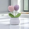 Unique Bargains Artificial Plants Hand-Knit Tulip DIY Yarn 1.97"x1.97"x5.51" 1 Pcs - 2 of 4