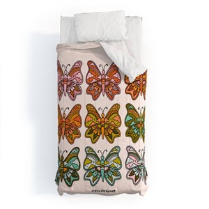 Deny Designs 3pc Twin/Twin XL Doodle by Meg Rainbow Butterflies Comforter and Sham Set - 1 of 4