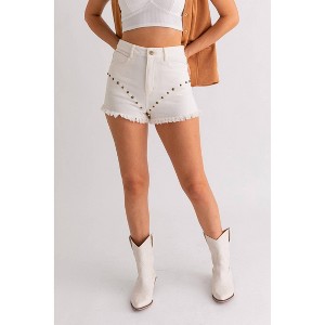 Women's RODEO STUDDED DENIM SHORTS - LE LIS - 1 of 2