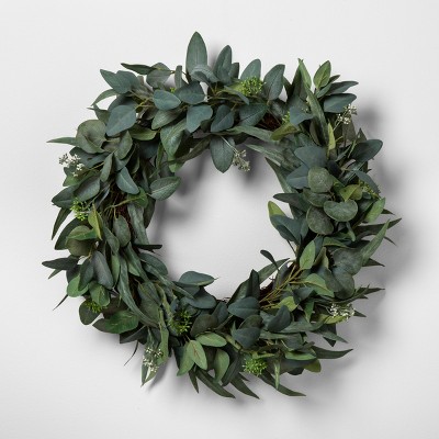 24" Faux Seeded Eucalyptus Wreath - Hearth & Hand™ with Magnolia