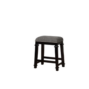 Kenedy Black and White Tweed Backless Counter Stool Black/White - Linon