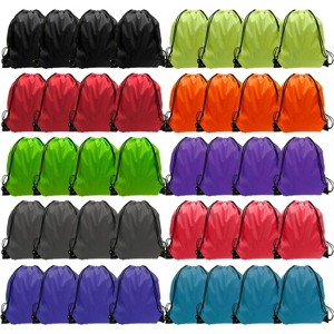 Waterproof Drawstring Backpack Bulk, Nylon Cinch Bags in 10 Colors for School, Gym, Sports - 1 of 4