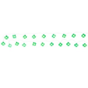 The Lakeside Collection St Patricks Garland Green Shamrock 20 Light Count Decor - 1 of 3