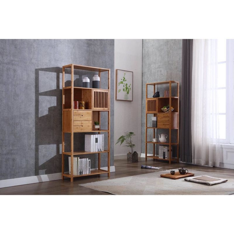 Selma Bamboo Bookcase Right Facing Spindle Cabinet - Boraam, 4 of 5