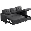 Dolonm Upholstered Pull-Out Sectional Sofa with Storage Chaise, Converts to Twin Sleeper, Removable Back Cushions - 2 of 4