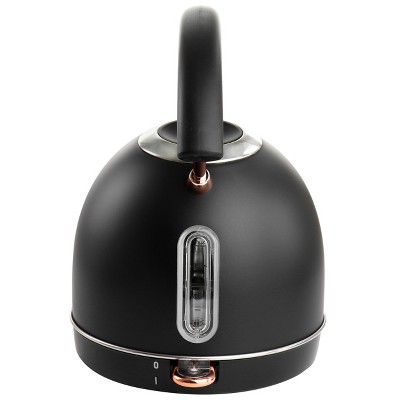 MegaChef 1.8 Liter Matte Black and Rose Gold Electric Kettle