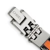 Chisel Stainless Steel Polished with Orange Greek Key Design Rubber Inlay 9" Bracelet - 4 of 4