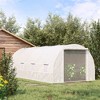 Outsunny 19' x 10' x 7' Walk-In Tunnel Greenhouse with Zippered Door & 8 Mesh Windows, Large Hot House Kit, Galvanized Steel Frame - 3 of 4