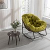 Rattan Reclining Rocking Chair,Patio Rocking Chair With Cushions Living Room-Cuddlewood - 3 of 4