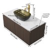 40'' Wall Mounted Bathroom Vanity Cabinet w/ Sink Faucet Floating Storage - 2 of 4