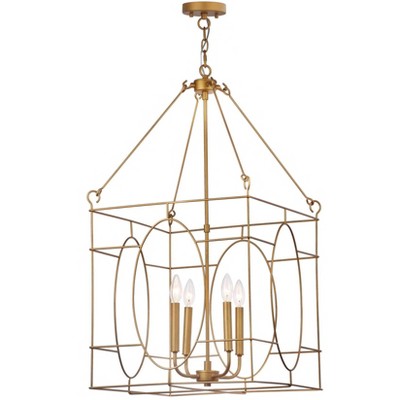 Margot Contemporary Gold Glass 18" Adjustable Pendant Light