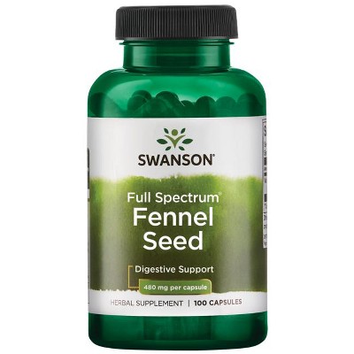 Swanson Herbal Supplements Full Spectrum Fennel Seed 480 mg 100 Caps.