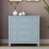 Drawer Dresser Bar Cabinet, Buffet Sideboard With Retro Shell Handle, Solid Wood Frame Buffet Service Counter - 2 of 4