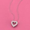 Ross-Simons 1.00 ct. t.w. Baguette and Round Diamond Open-Space Heart Pendant Necklace in Sterling Silver - 2 of 3