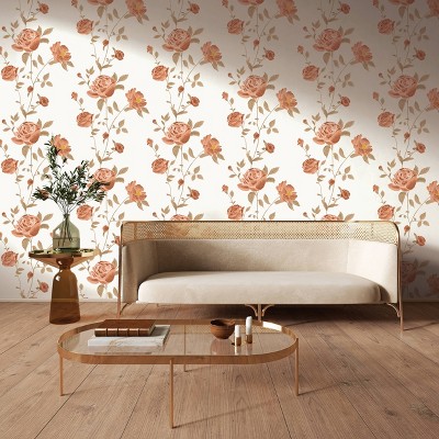 Scarlet Rose Self-Adhesive Peel and Stick Wallpaper