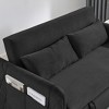 LOVMOR Pull Out Sleep Sofa Bed, with side pockets, Adjsutable Backrest and Lumbar Pillows, for Apartment, Office, Living Room - 4 of 4