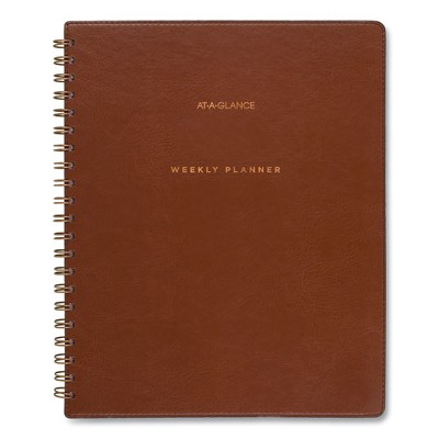 Signature Collection Academic Weekly/Monthly Planners, 11.5 x 8, Distressed Brown Cover, 13-Month (July-July): 2024-2025